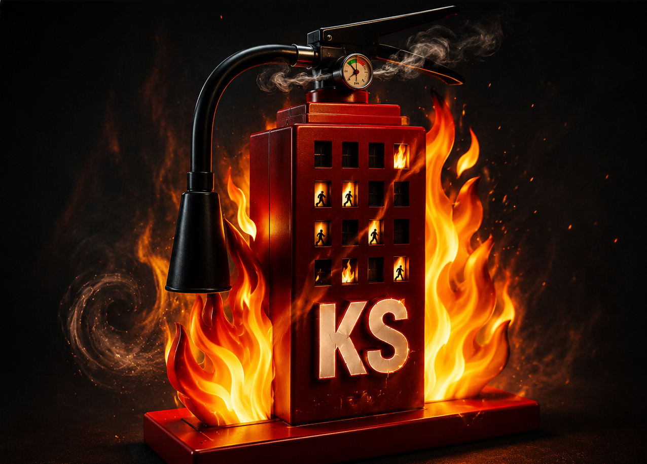 Firefighter in action